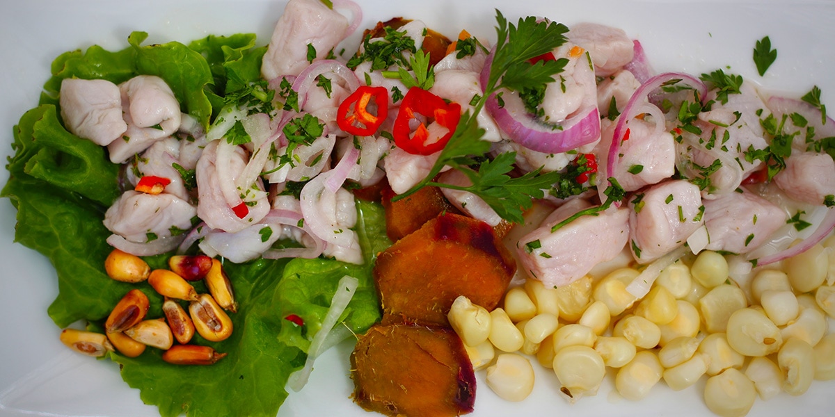ceviche from lima, seafood of peru