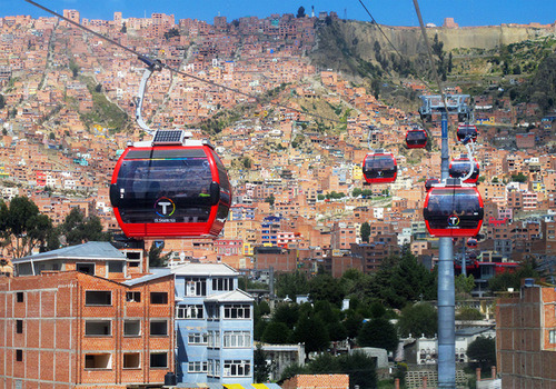 Cusco para La Paz de onibus - teleferico em La Paz